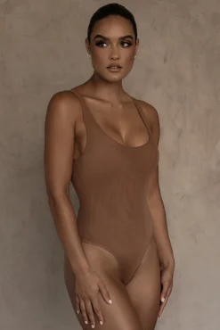 Pecan Mesh Essentials Tank Bodysuit Undergarment