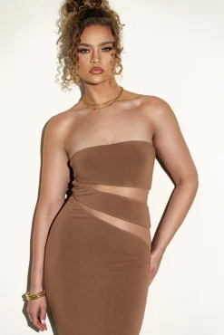 Pecan Unpredictable Midi Dress