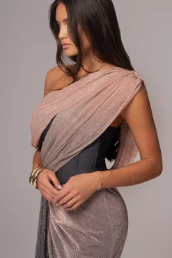 Pink Dusk Celestina Draped Maxi Dress