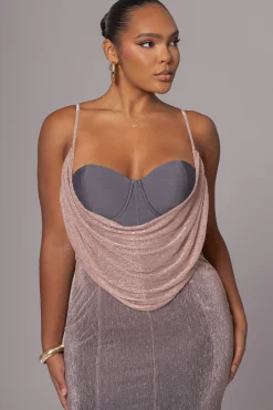 Pink Dusk Shimmery Nights Maxi Dress