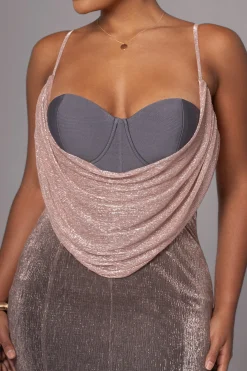 Pink Dusk Shimmery Nights Maxi Dress