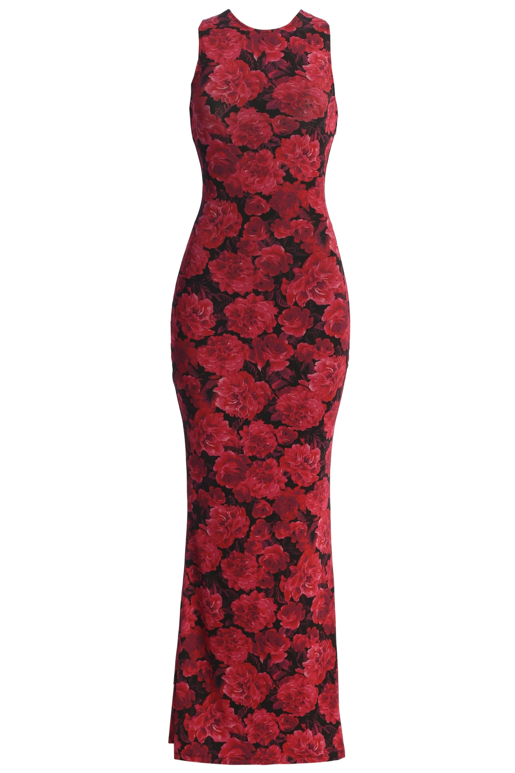 Pink Floral Front And Center Maxi Dress