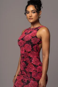 Pink Floral Front And Center Maxi Dress