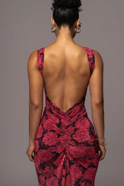 Pink Floral Front And Center Maxi Dress