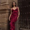 Pink  La Costa Ruffle Maxi Dress