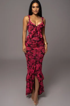 Pink  La Costa Ruffle Maxi Dress