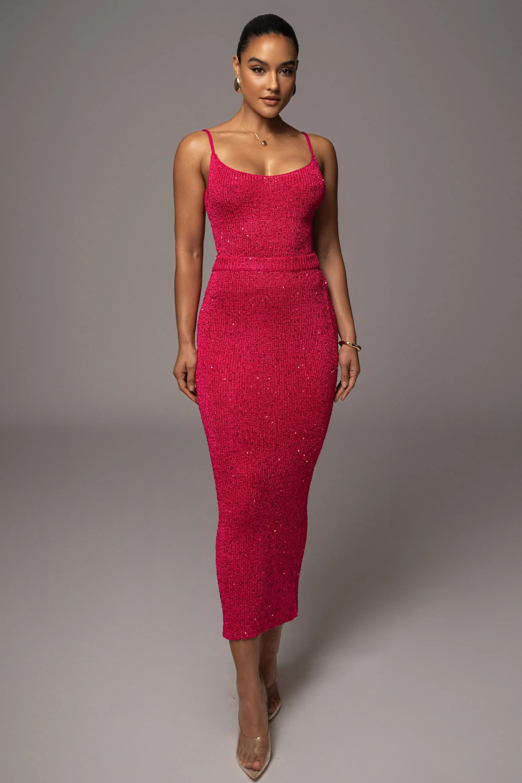 Pink Palace Sequin Skirt Set