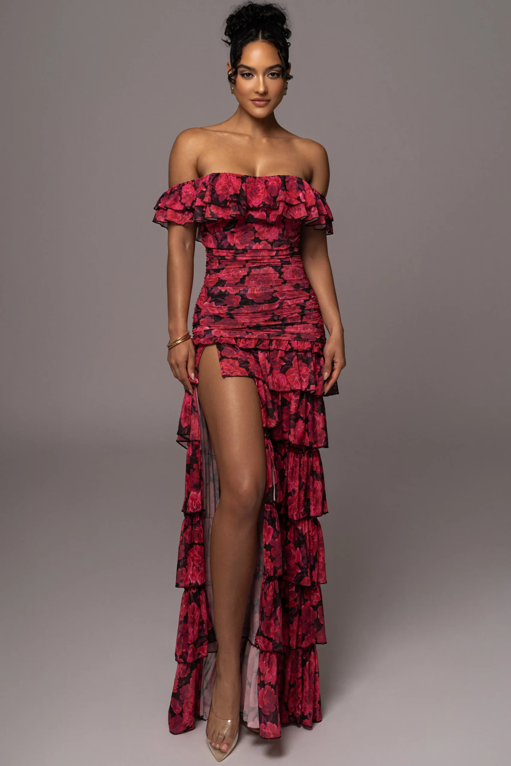 Pink Power Mesh Passion Tier Dress