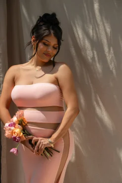 Pink Unpredictable Midi Dress