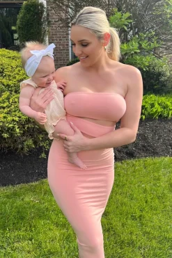 Pink Unpredictable Midi Dress