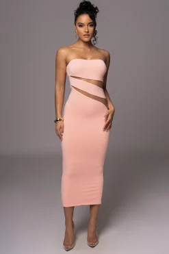 Pink Unpredictable Midi Dress