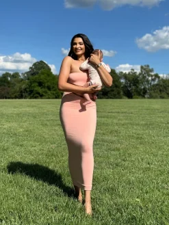 Pink Unpredictable Midi Dress