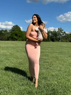 Pink Unpredictable Midi Dress