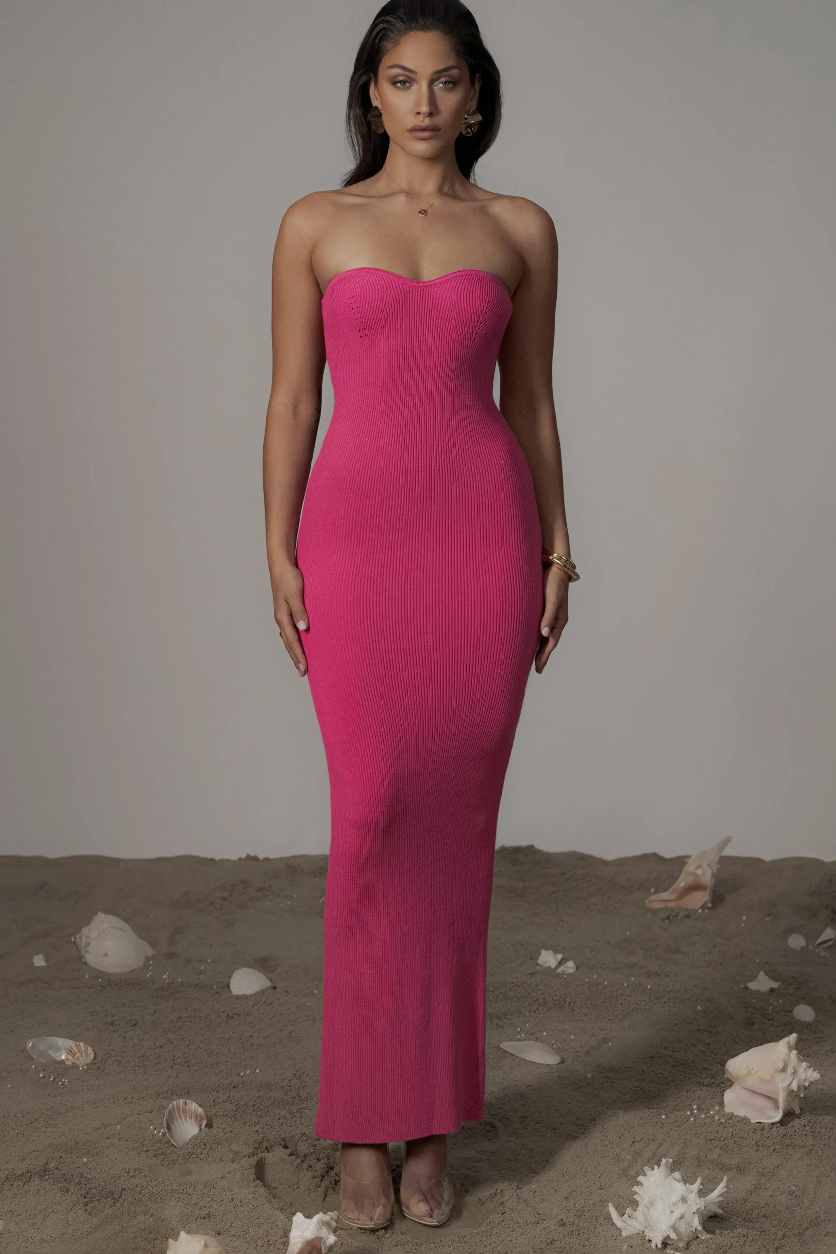 Pink Whisk Away Tube Maxi Dress