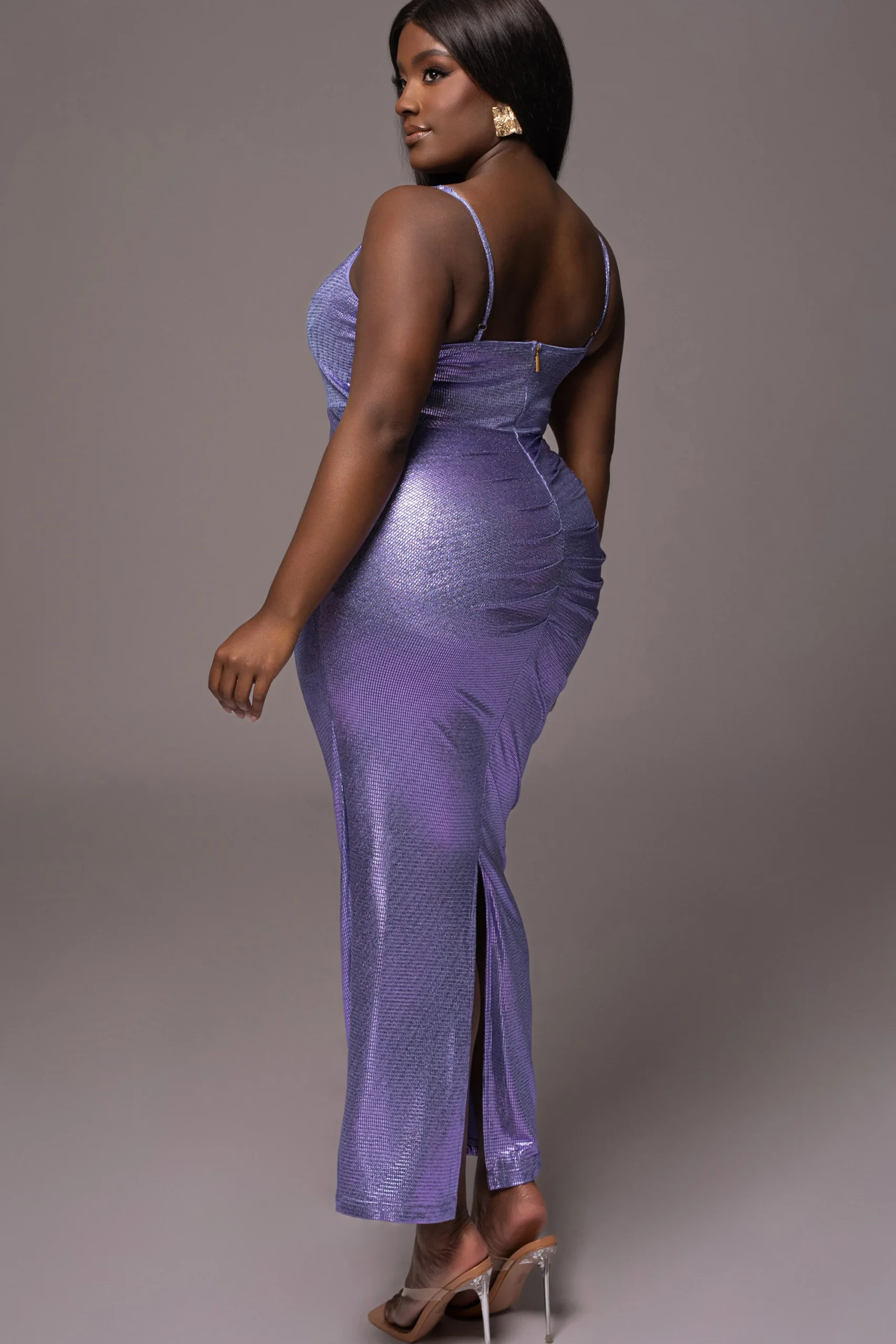 Purple Rubi Cowl Neck Cocktail Dress