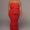 Red Casa Blanca Ruffle Dress
