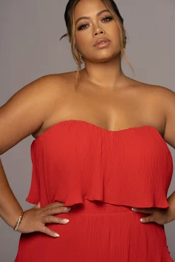 Red Casa Blanca Ruffle Dress