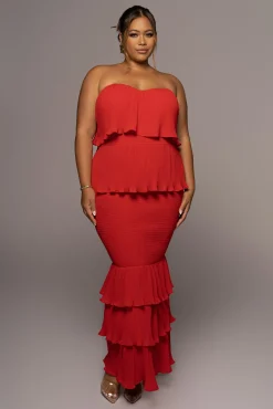 Red Casa Blanca Ruffle Dress