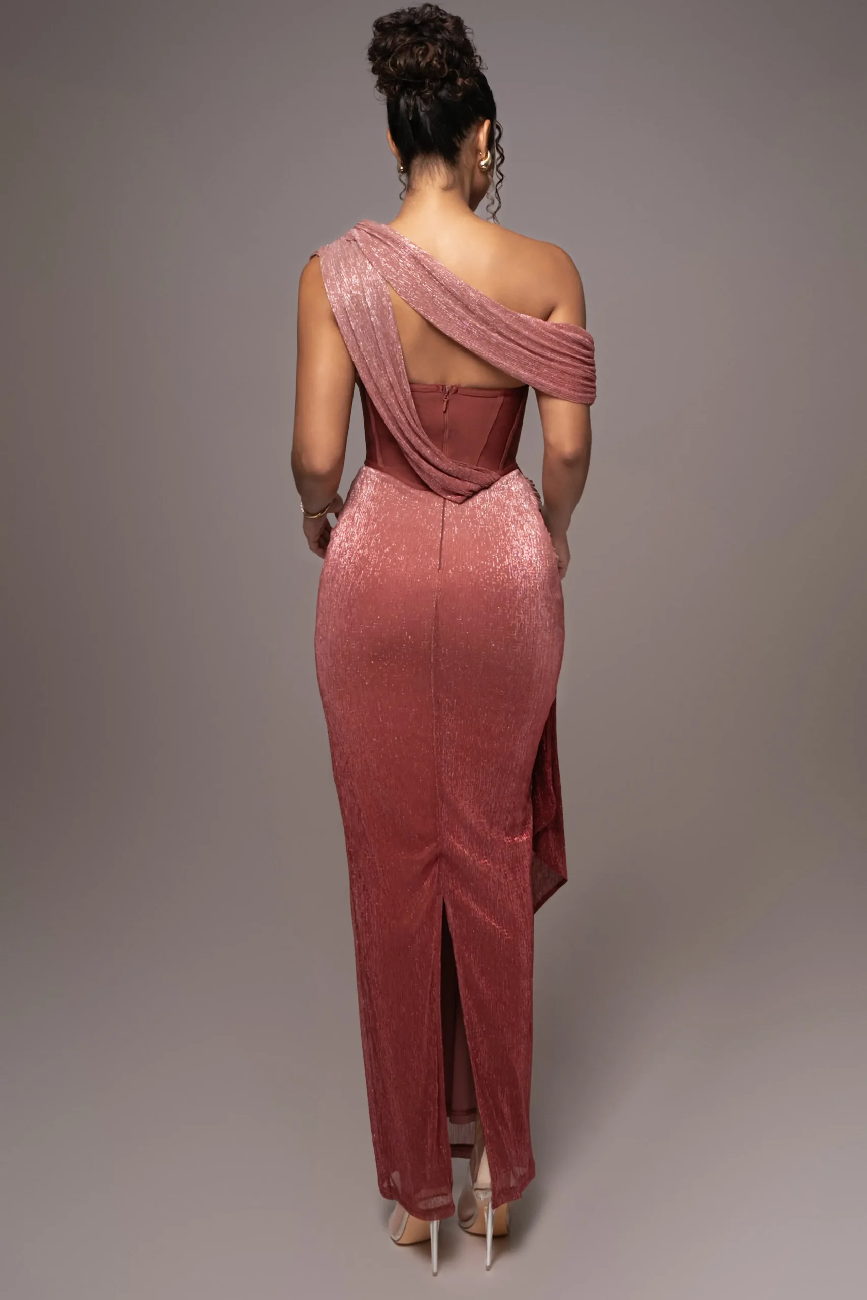 Red Celestina Draped Maxi Dress