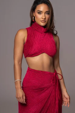 Red Chosen One Velvet Skirt Set