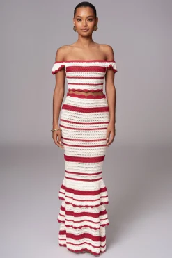 Red Corazon Ruffle Skirt Set