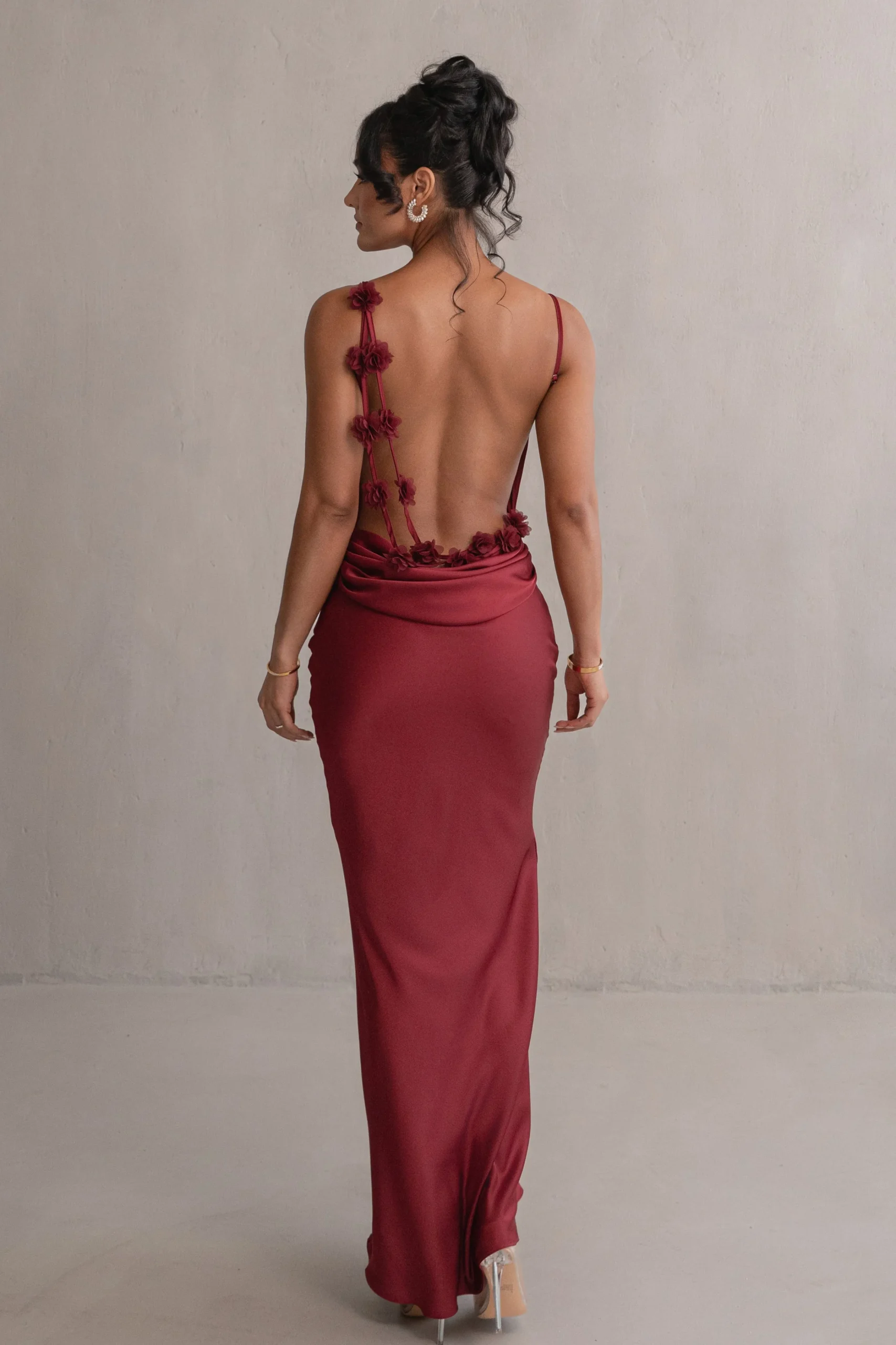 Red Down The Aisle Satin Gown