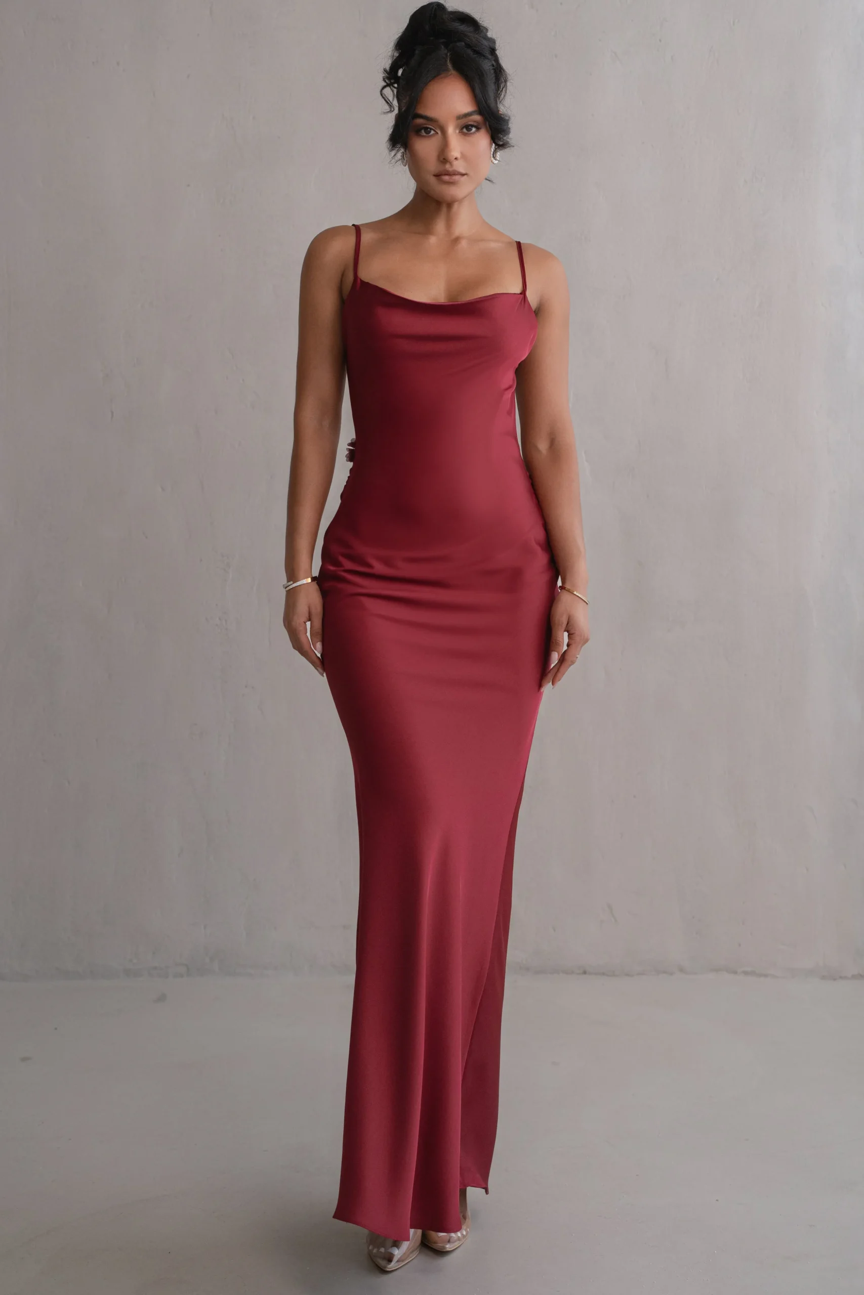 Red Down The Aisle Satin Gown