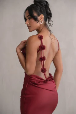 Red Down The Aisle Satin Gown