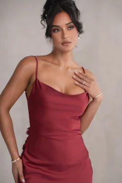 Red Down The Aisle Satin Gown