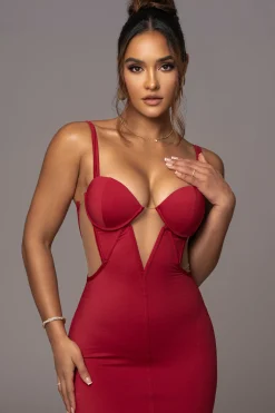 Red Enchantment Bustier Maxi Dress