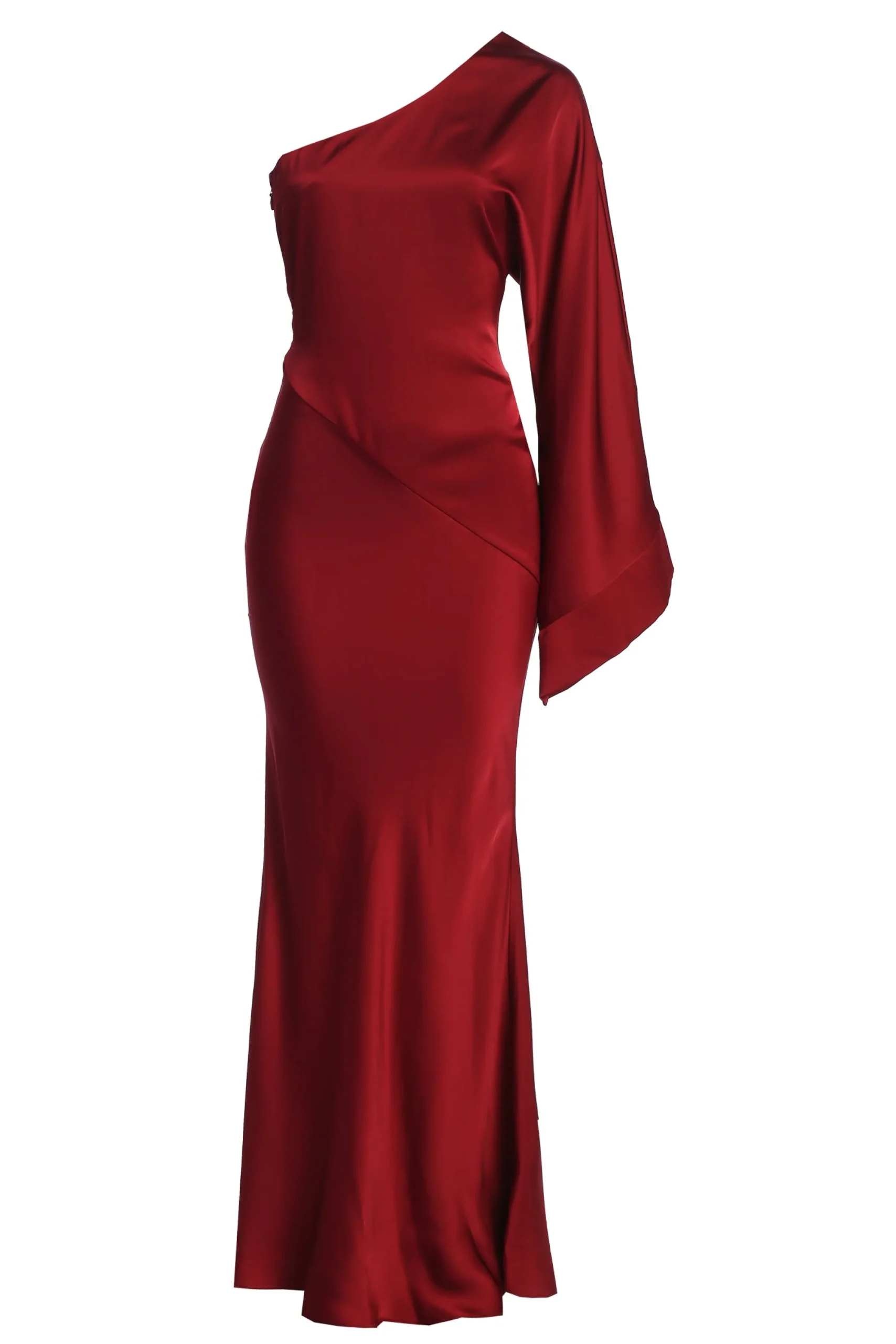 Red Femme Drape Maxi Dress