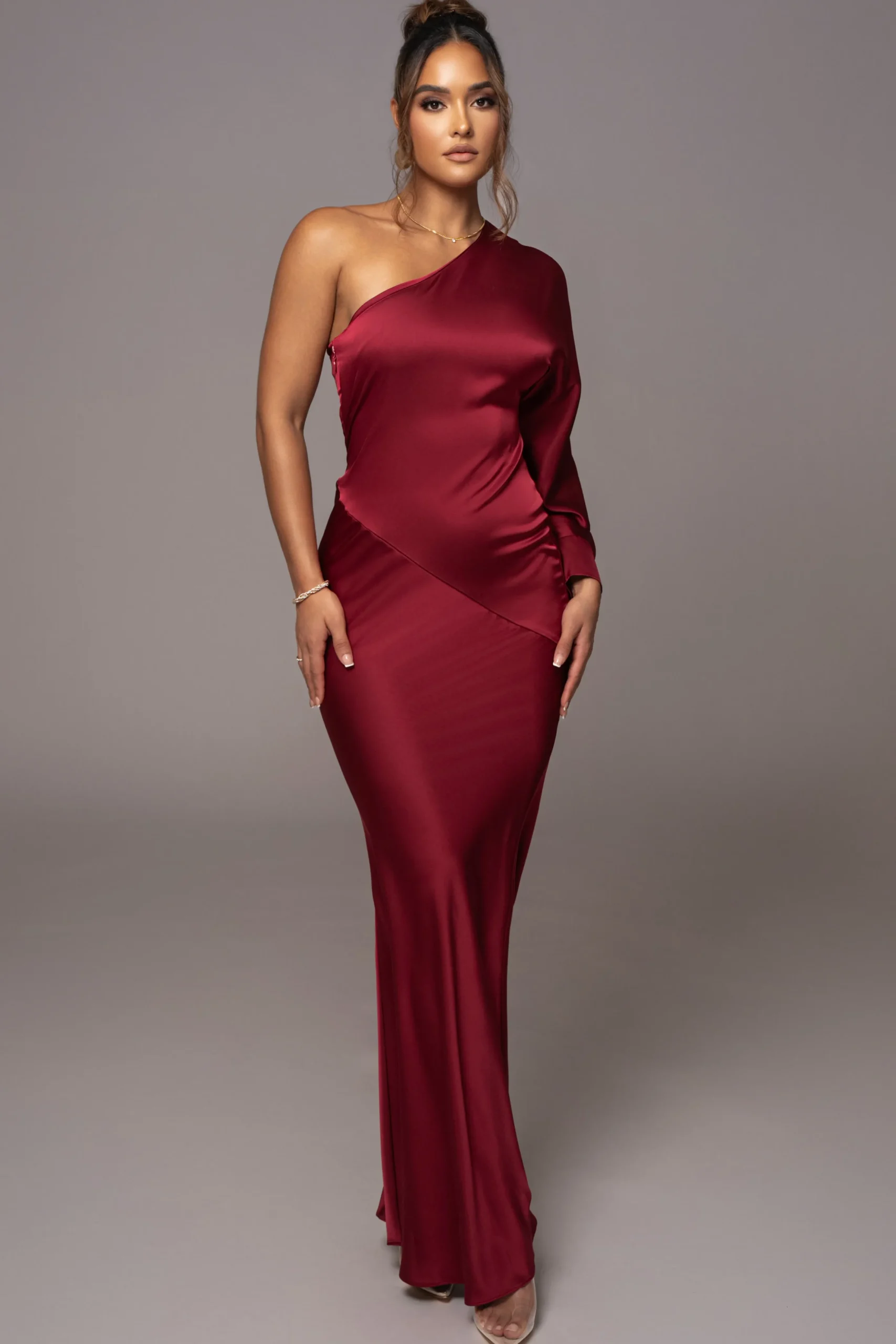 Red Femme Drape Maxi Dress