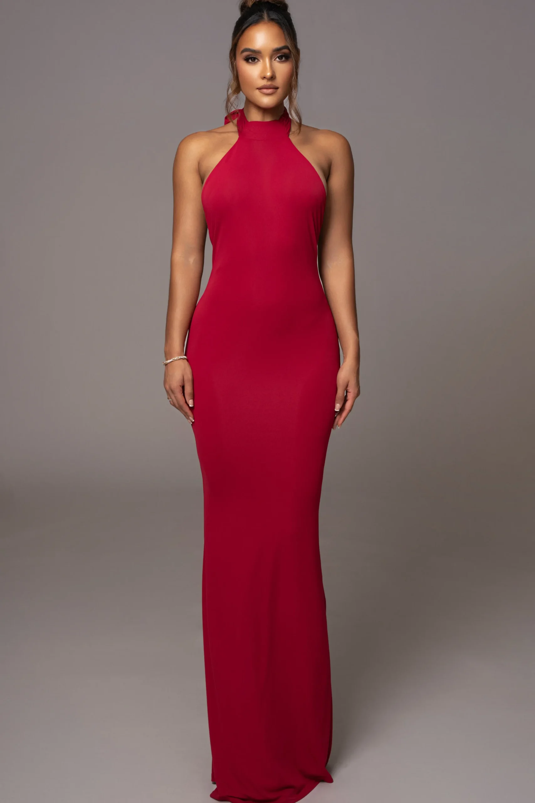Red Golden Evening Maxi Gown
