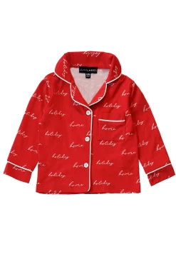 Red Home For The Holidays Kids Pajama Set