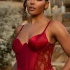 Red Incomparable Lace Bodysuit