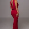Red Infinite Allure Cowl Neck Dress