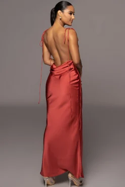 Red Irresistible Satin Maxi Dress