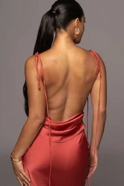 Red Irresistible Satin Maxi Dress