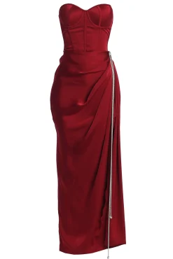 Red Leo Matte Satin Bustier