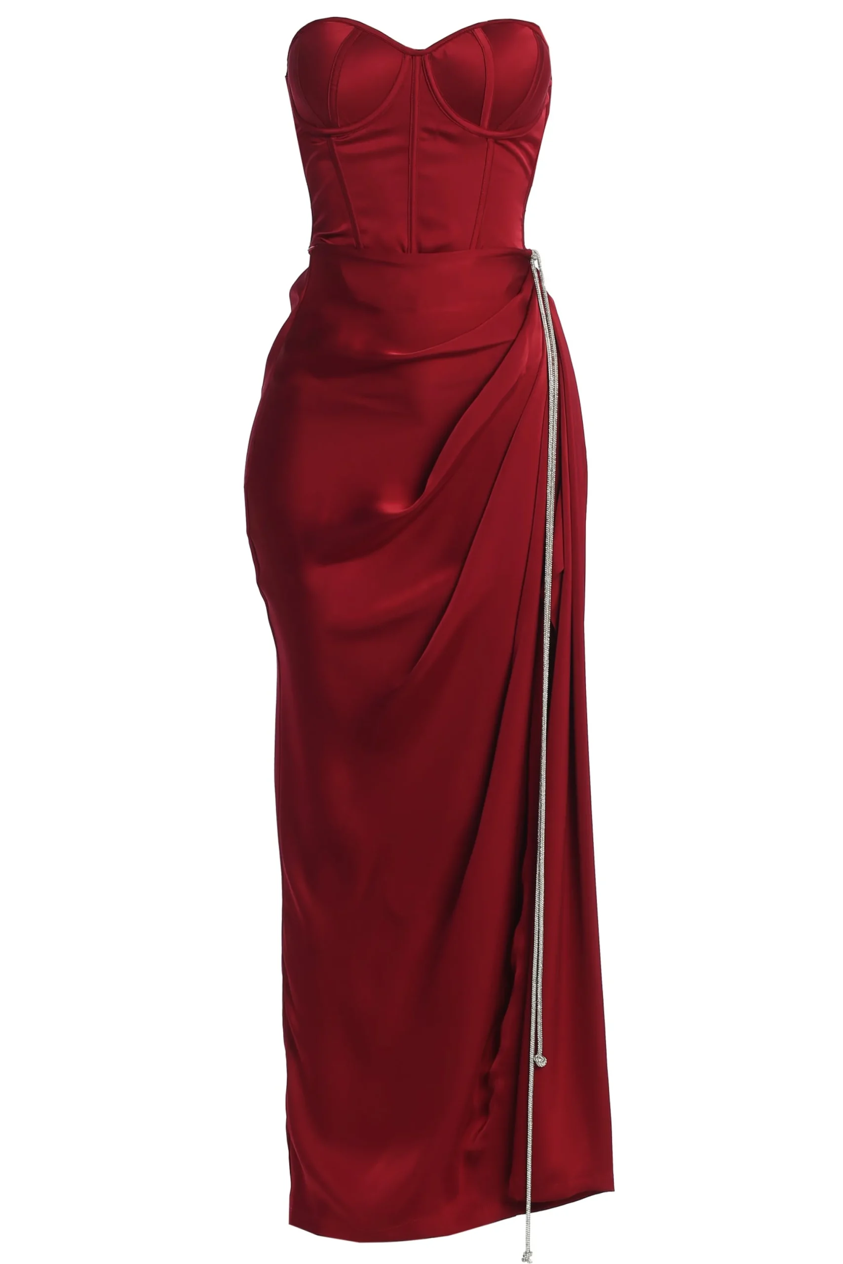 Red Leo Matte Satin Bustier