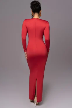 Red Rowan Plunge Maxi Dress