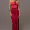 Red Tara Drape Skirt