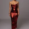 Red Visions Of You Midi Dress