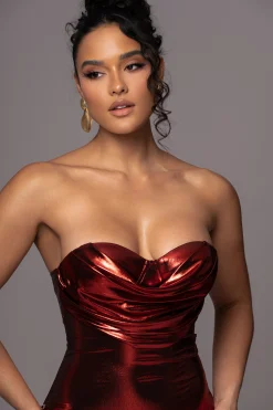 Red Visions Of You Midi Dress