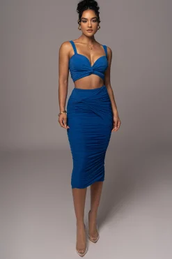 Royal Blue Extend Your Stay Skirt Set