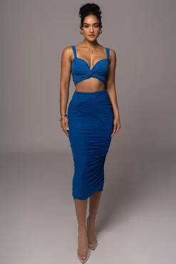 Royal Blue Extend Your Stay Skirt Set