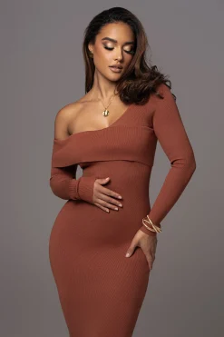 Rust Harper Knit Maxi Dress