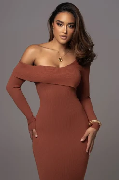Rust Harper Knit Maxi Dress