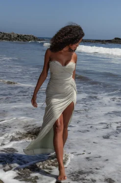 Sage Celestial Drape Maxi Dress