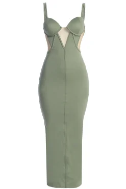 Sage Enchantment Bustier Maxi Dress